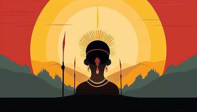 Foto minimale dussehra vijayadashami poster ontwerp illustratie