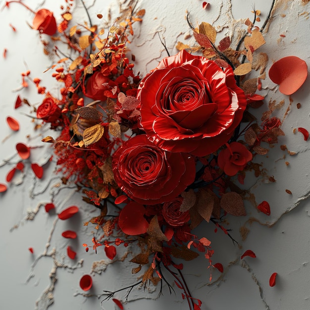 minimale hart en roos luxe happy valentijn banner