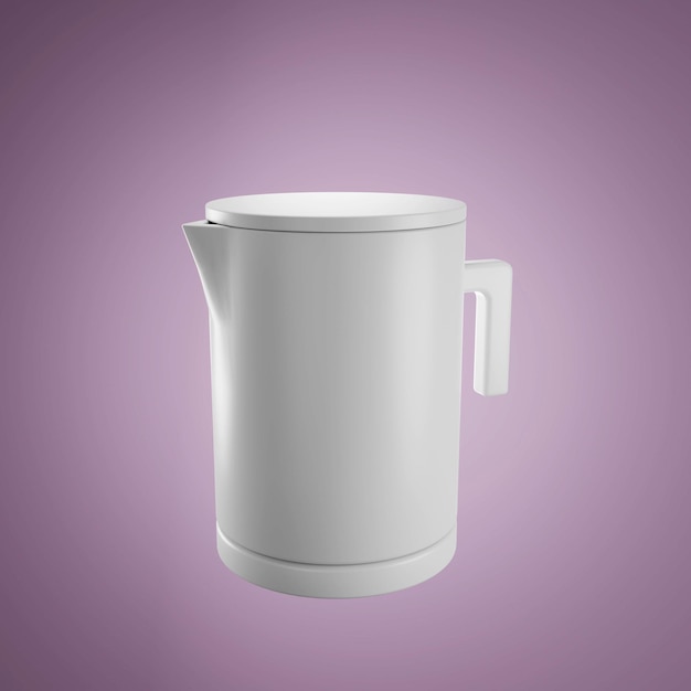 Minimale huishoudelijke waterkoker ketel pot 3D render illustratie