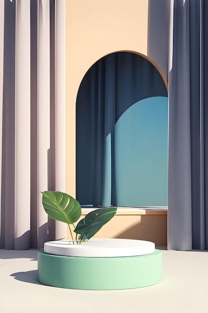 Minimale luxe geometrische podium wallpaper illustratie productpresentatie achtergrond