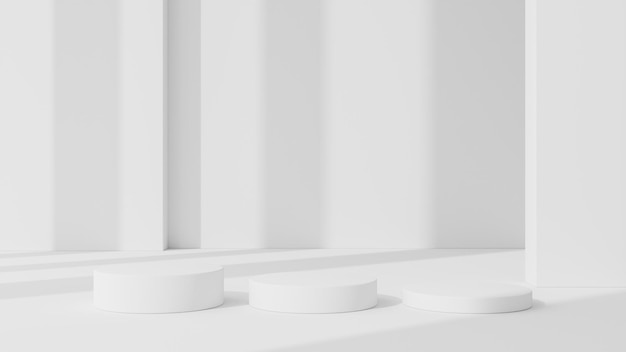 Minimale productachtergrond met ontwerpruimte witte podiumachtergrond