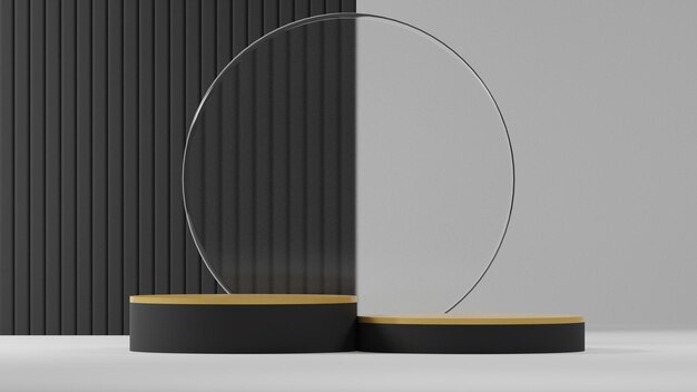 minimale ring gouden zwarte podium display voor product showcase luxe lege voetstuk voor presentatie