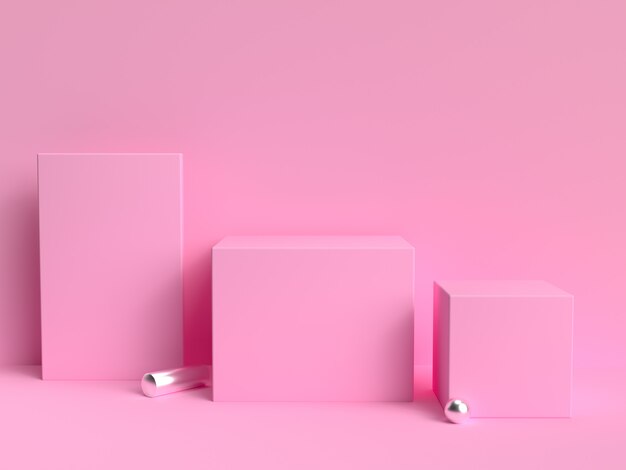 Foto minimale roze pastel scène geometrische vorm