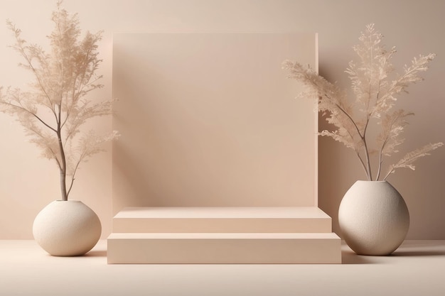 Minimale scène mockup met steen product podium cosmetische product showcase