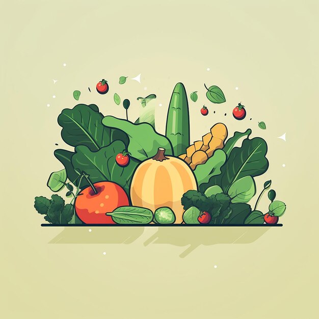 Foto minimale vector illustratie van een krediet groenten