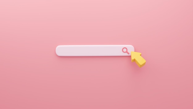 Minimale zoekbalk Eenvoudige en moderne zoekbalk ontwerp 3D illustratie achtergrond