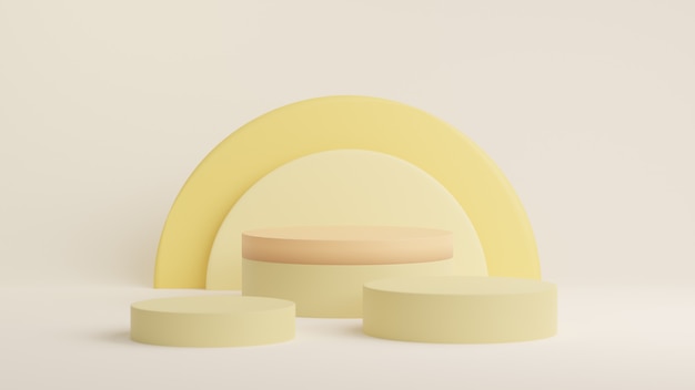 Minimalism 3D Render with yellow cylinder