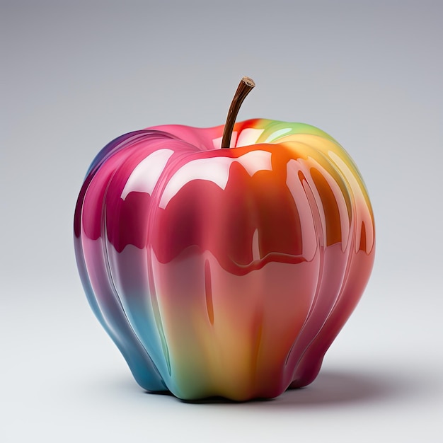 Minimalism Glossy Rainbow Apple