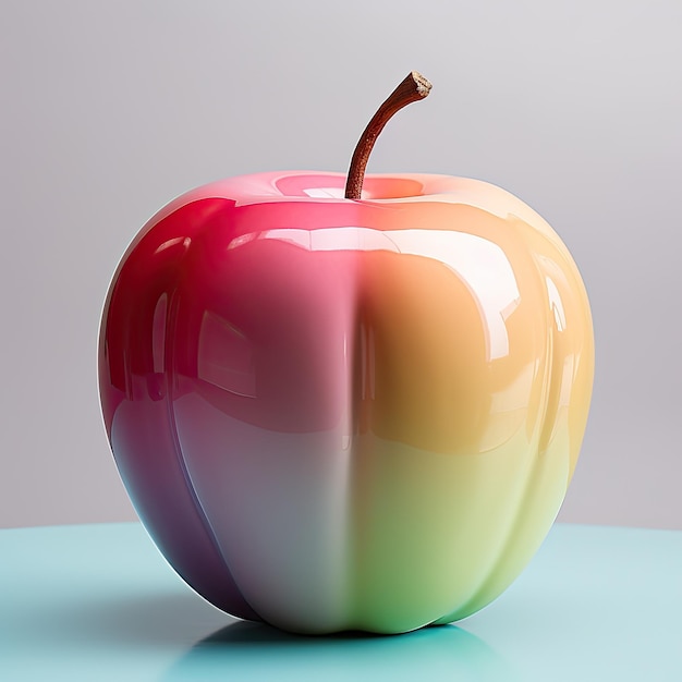 Minimalism Glossy Rainbow Apple