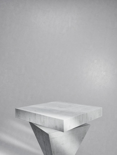 Photo minimalism mock up concrete podium for product presentation