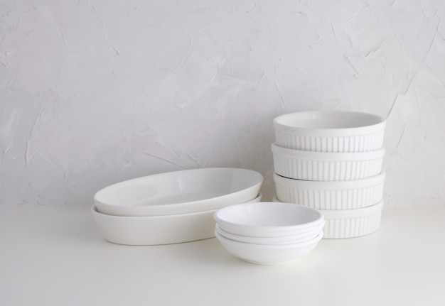 Minimalism  White porcelain tableware Life style White 