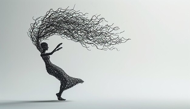 Minimalist 3D art of a tree