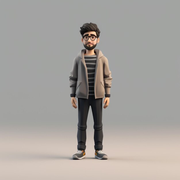 Foto personaggio 3d minimalista christopher ragazzo di cartoni animati realistico e fantasioso