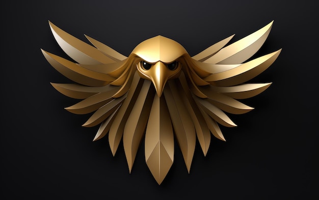 Фото Минималистская 3d-икона «золотой орел»