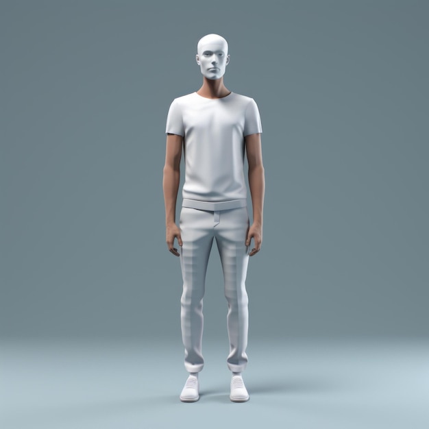 Photo minimalist 3d human male model with conceptual minimalism style