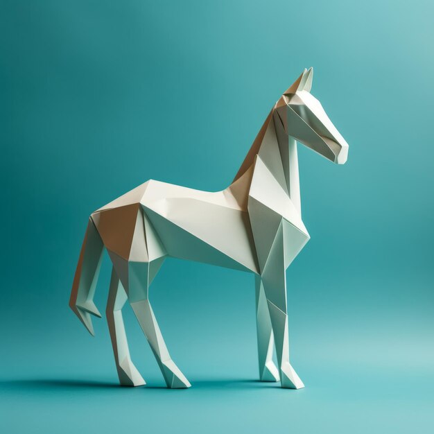 Minimalist 3d Paper Horse Bold Angular And Playful