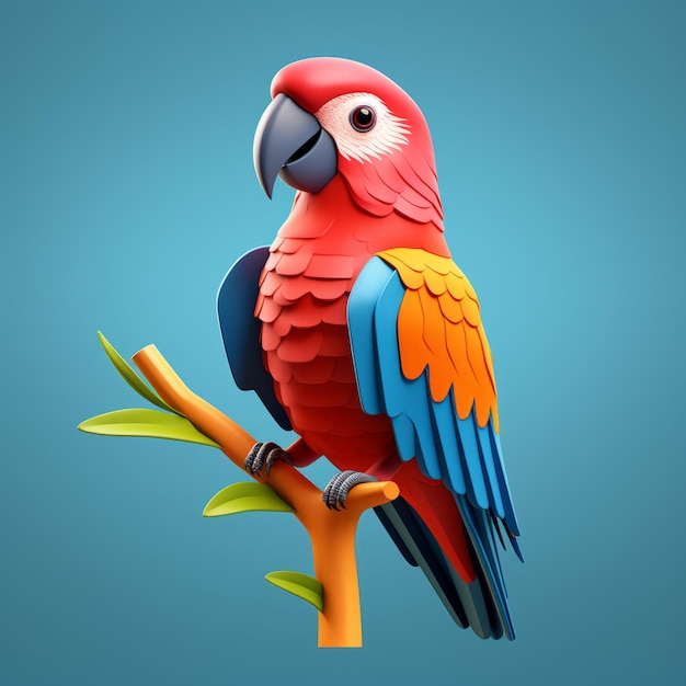 Photo minimalist 3d parrot app birds coloring with neopop iconography