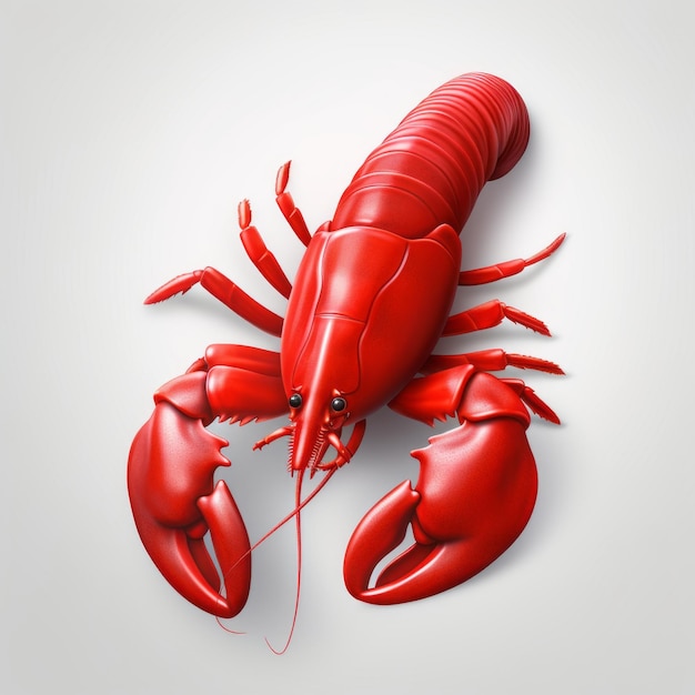 Minimalist 3d Render Of Red Lobster Icon For Casual Game