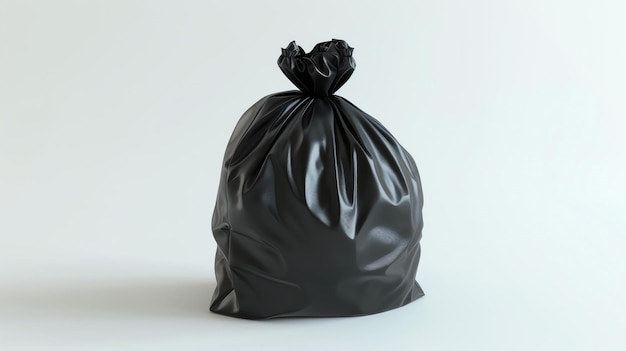 Photo a minimalist 3d rendered trash bag icon with clean lines perfect for representing waste disposal cleanliness and organization isolated on a white background