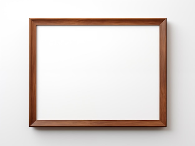 Minimalist 43 White Picture Frame Mockup with Brown Border