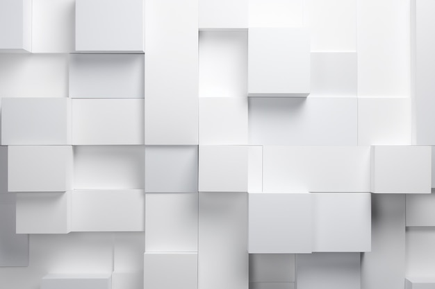 Minimalist Abstract Background of Geometric Shapes in Varying Shades of White