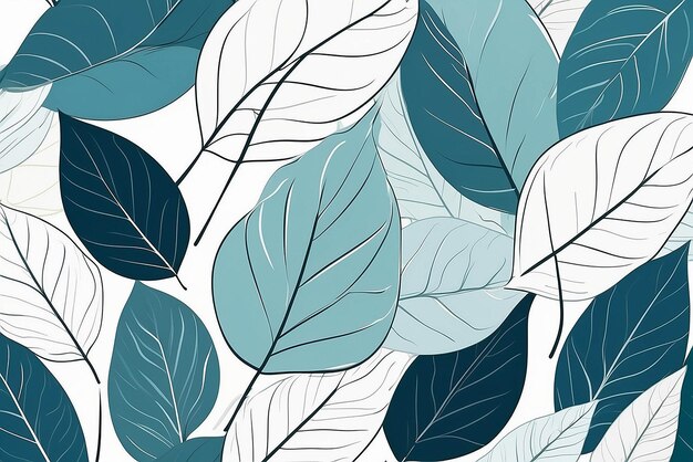 Фото minimalist abstract background with outline leaves