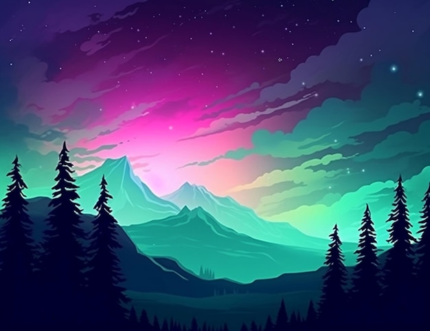 Foto minimalista astratto bellissima notte vaporwave sfondo colorato