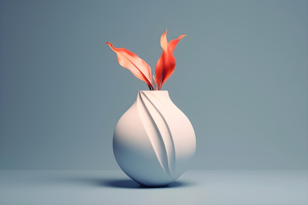 Minimalist abstract flower in vase