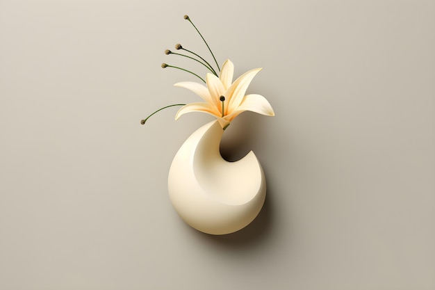 Minimalist abstract flower in vase