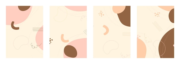 Minimalist abstract hand drawn set background