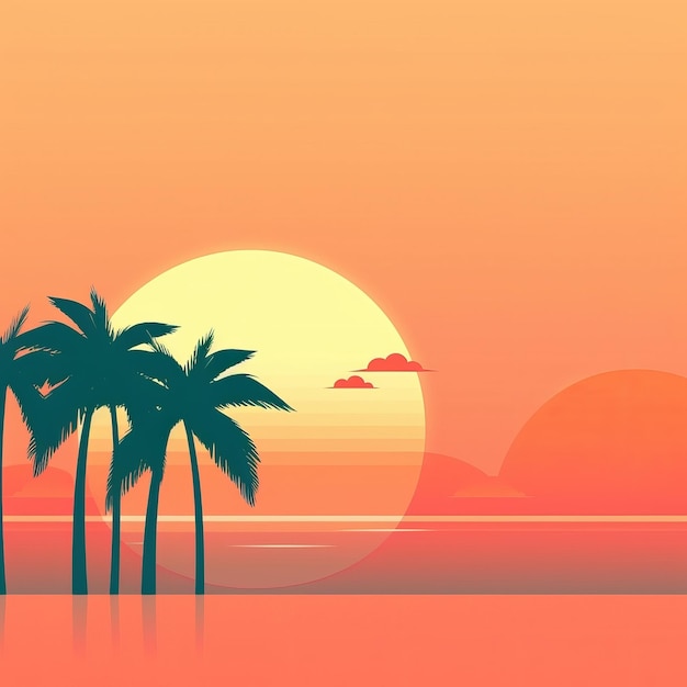 Minimalist Abstract Summer Theme Landscape Background