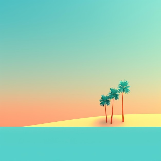 Minimalist Abstract Summer Theme Landscape Background