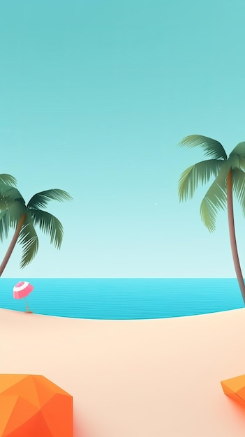 Minimalist Abstract Summer Theme Landscape Background