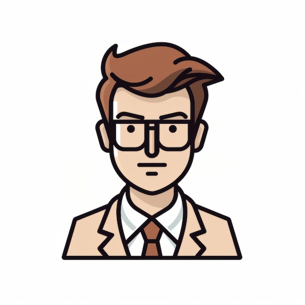 Minimalist Accountant Icon in Colorful Comic Strip Style