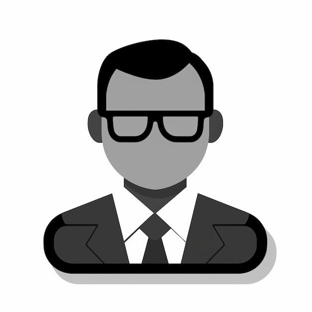 Minimalist Accountant Icon With Bold Black And White Style