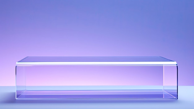 Photo minimalist acrylic podium with periwinkle background for tech items