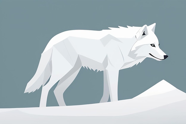 Photo minimalist arctic wolf