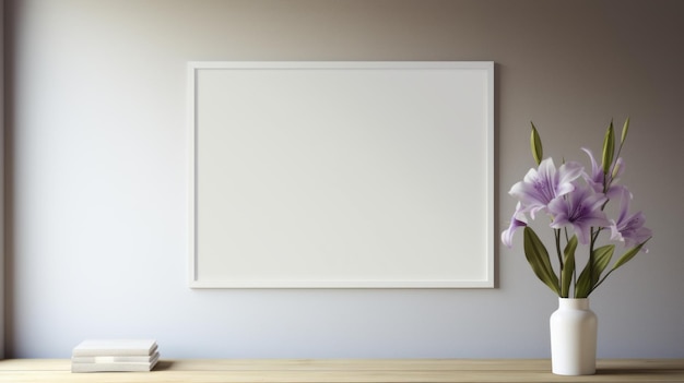 Minimalist Art Frame With Flowers 8k Resolution Thomas Cole Inspired