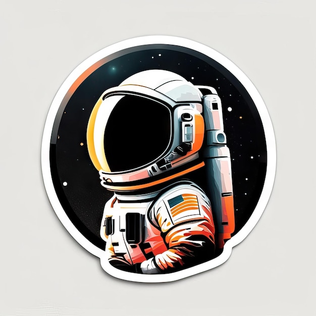 Minimalist astronaut sticker