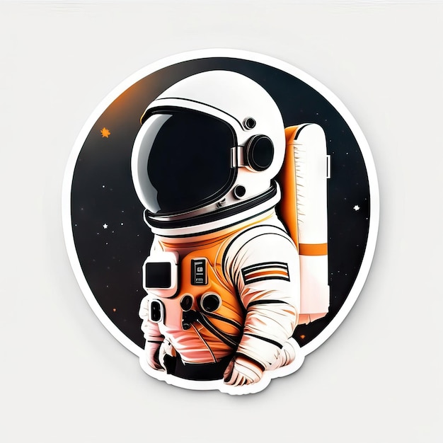 Minimalist astronaut sticker