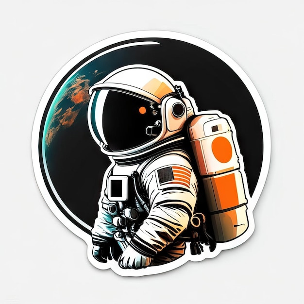 Minimalist astronaut sticker