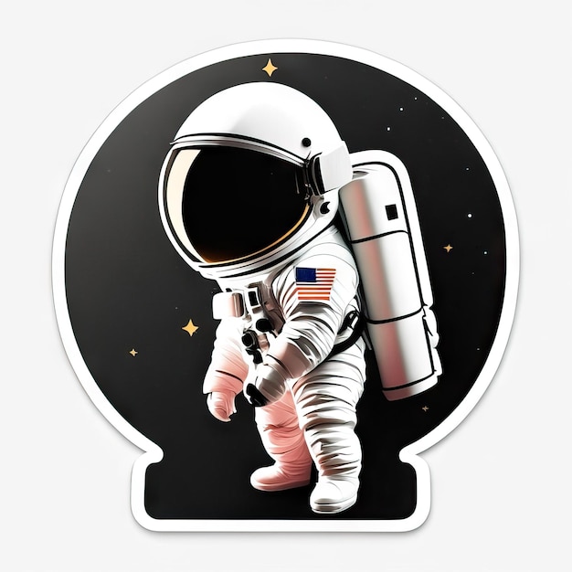 Minimalist astronaut sticker