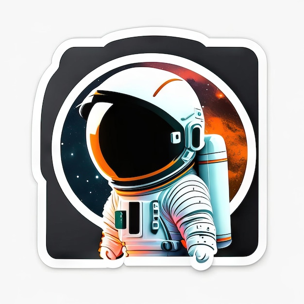 Minimalist astronaut sticker