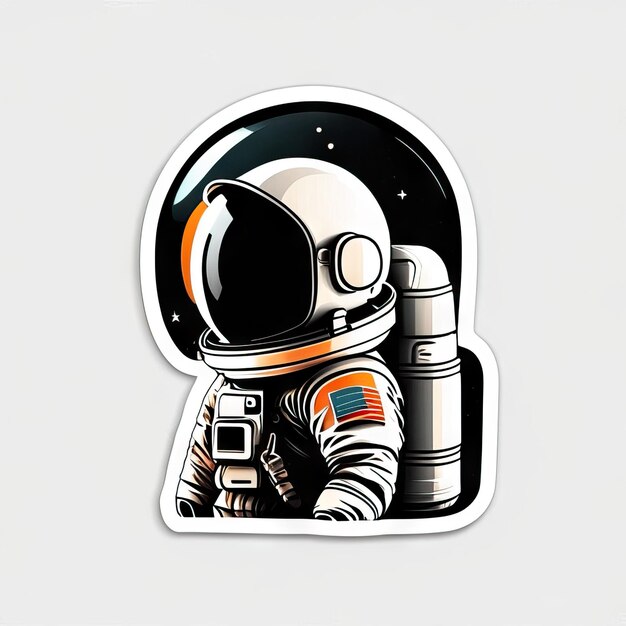 Minimalist astronaut sticker