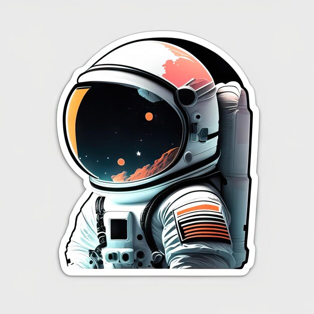 Minimalist astronaut sticker