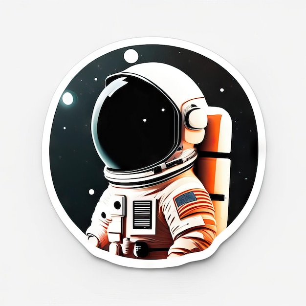 Minimalist astronaut sticker