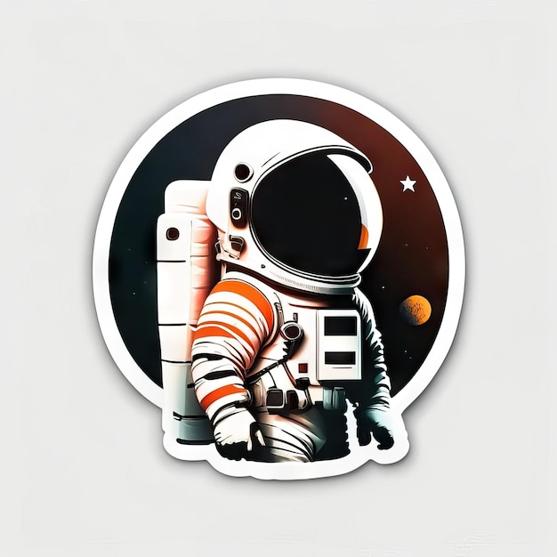 Photo minimalist astronaut sticker