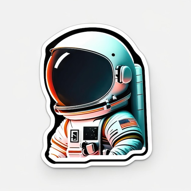 Minimalist astronaut sticker