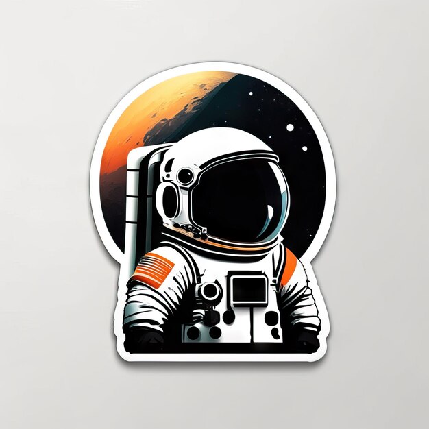 Photo minimalist astronaut sticker