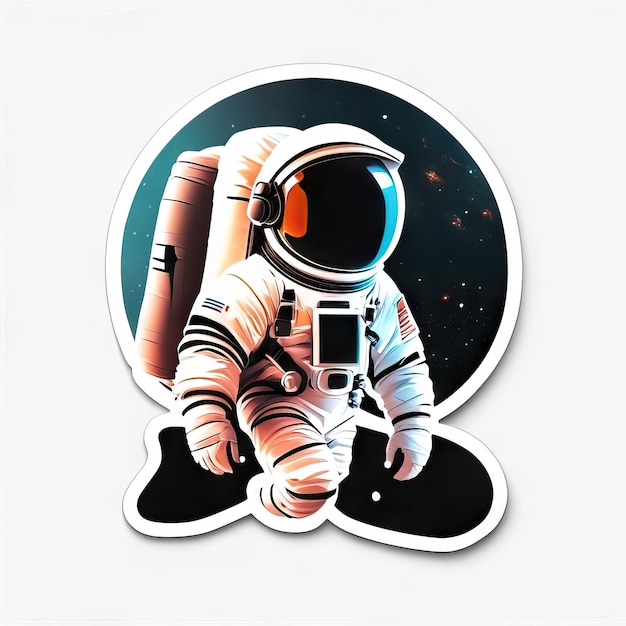 Минималистская наклейка астронавта